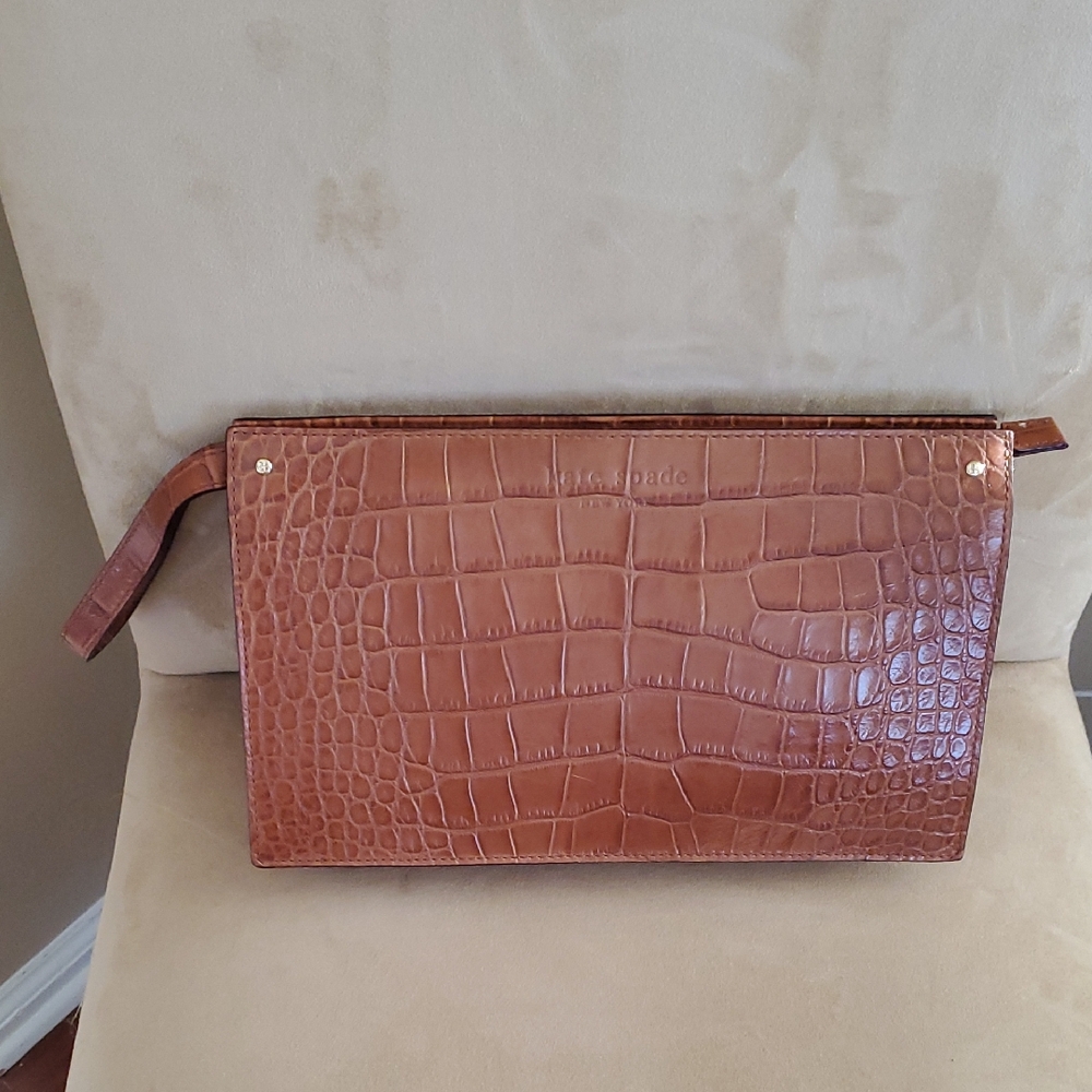 Kate Spade | Brown Leather Crocodile Embossed Bag NWOT